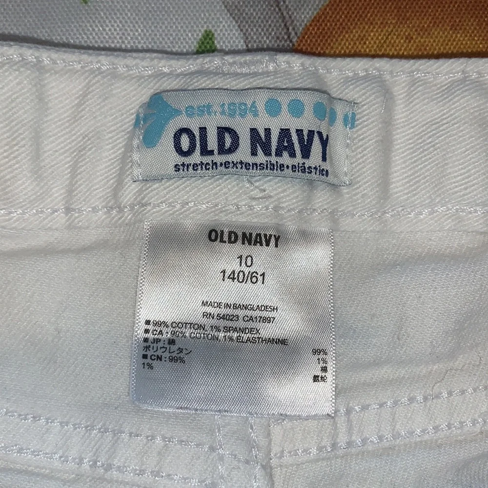 Mudd & Old Navy 2 white adjustable mid length shorts sz Girls 10 EUC